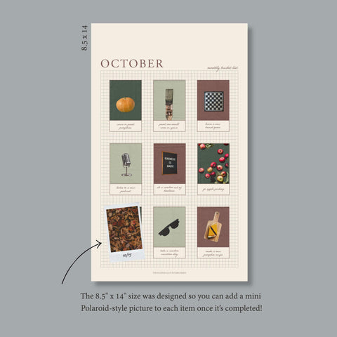 October Bucket List (Digital Print)