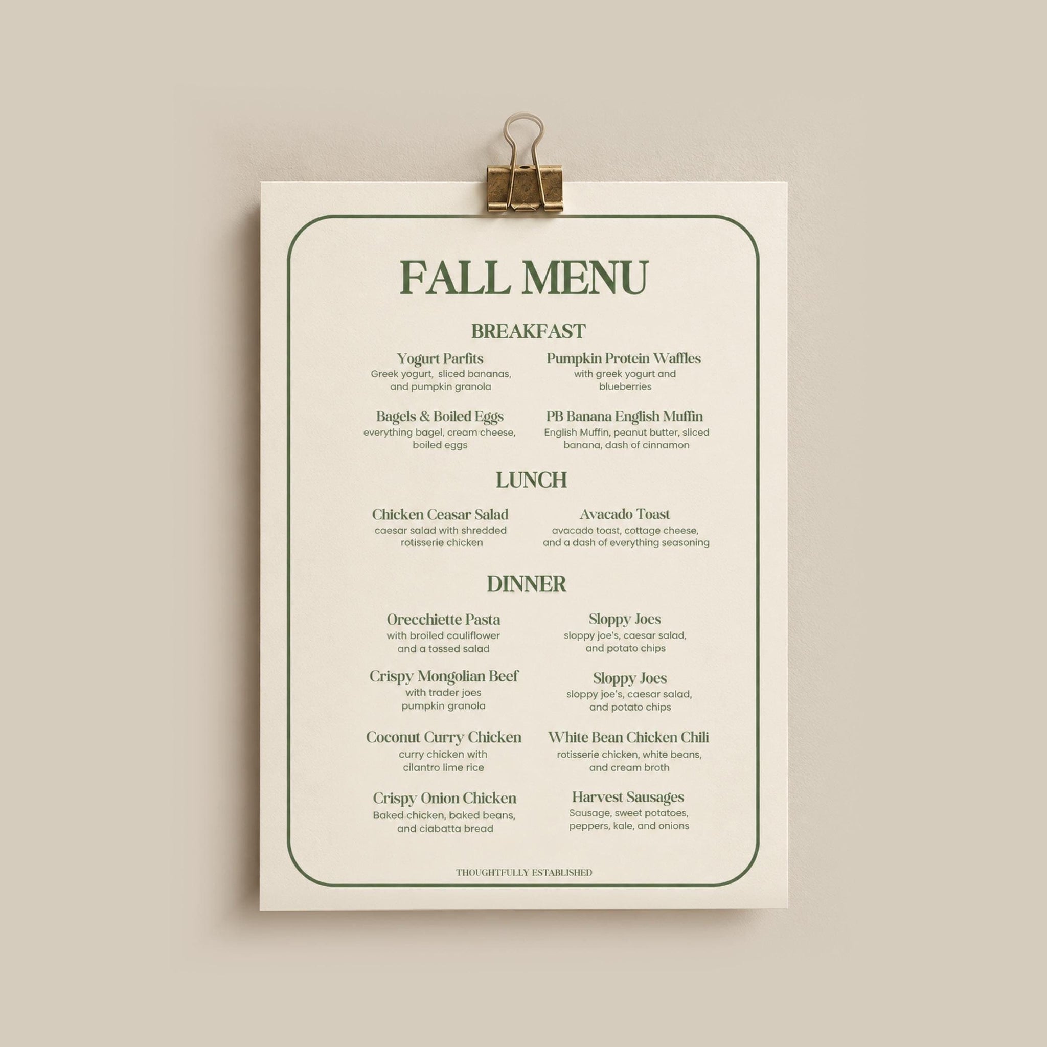 Seasonal Menu (CANVA Template)